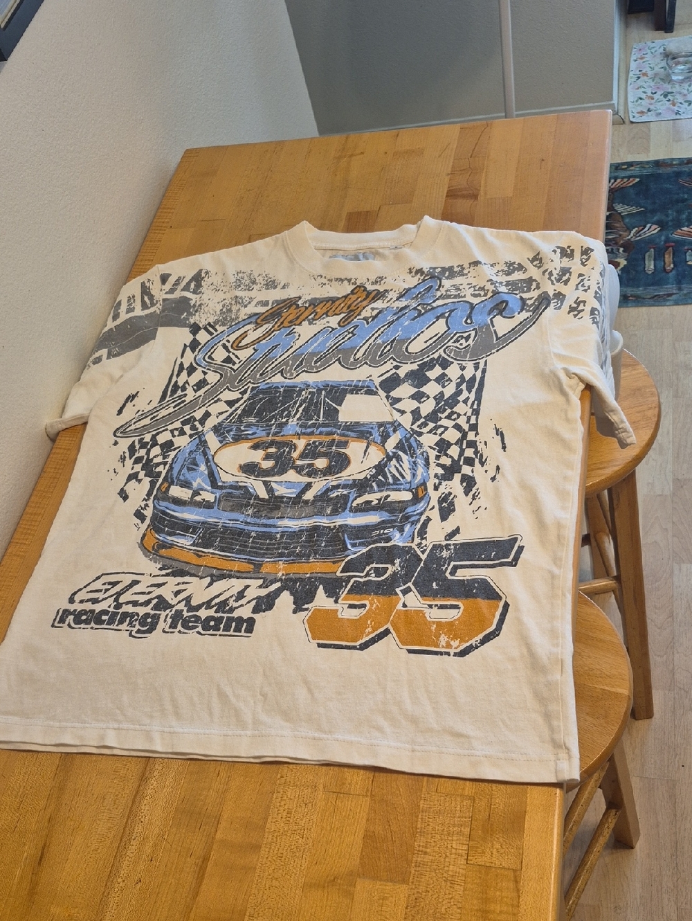 PacSun Eternity Racing Cream T Shirt